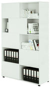 Mobile libreria alta ad ante scorrevoli in legno per ufficio cm. 120x35x190,6h