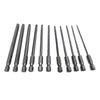 Set 11 Inserti Da T6 A T40 100mm Cacciaviti Torx Per Avvitatore Esagonale 1/4