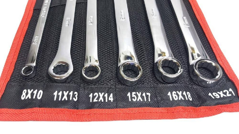 Set 6 Pz Chiavi Inglesi Extra Lungo Double Chiavi Poligonali Da 8mm-21mm Metrico