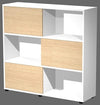 Libreria ad ante scorrevoli in melaminico verniciato per ufficio cm. 120x35x116,2h