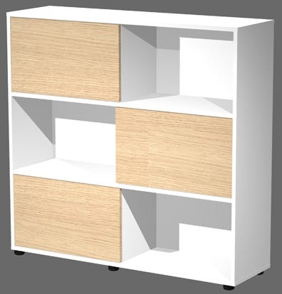 Libreria ad ante scorrevoli in melaminico verniciato per ufficio cm. 120x35x116,2h