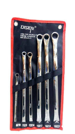Set 6 Pz Chiavi Inglesi Extra Lungo Double Chiavi Poligonali Da 8mm-21mm Metrico