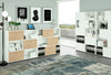 Libreria bassa ad ante scorrevoli in melaminico per ufficio cm. 120x35x79h