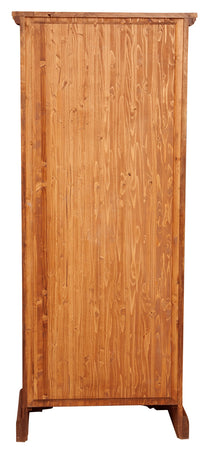 Biscottini Stipo Country in legno massello di tiglio finitura noce L72xPR40xH173 cm. Made in Italy