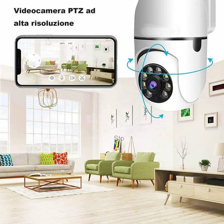 Telecamera Wireless Con Spina 360° Rilevamento Movimento Tracciamento Automatico