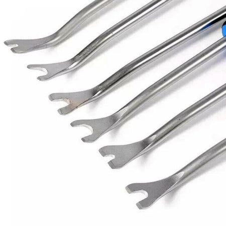 Set 6 Pz Leva Rimozione Trim Clip Pannelli Auto Staccabottoni In Acciaio 21136