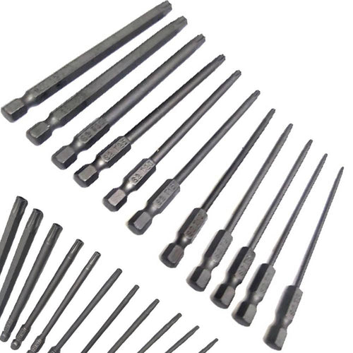 Set 11 Inserti Da T6 A T40 100mm Cacciaviti Torx Per Avvitatore Esagonale 1/4