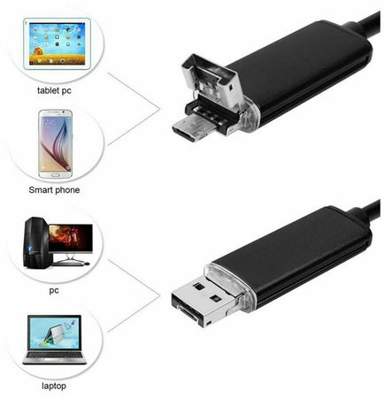 Telecamera Endoscopica 1.5 Metri Tubo Flessibile Usb 6led Impermeabile Ispezione