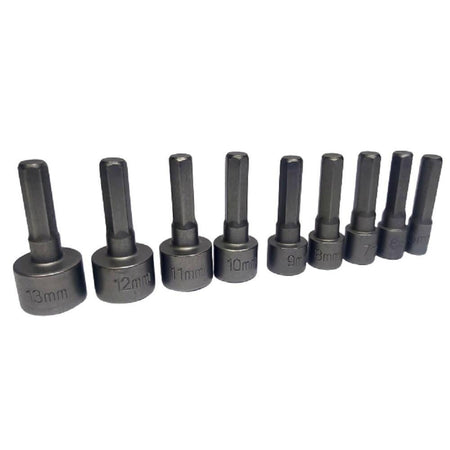Set 9 Inserti Chiave Esagonale Per Avvitatore Chiave A Bussola Codolo Esagonale