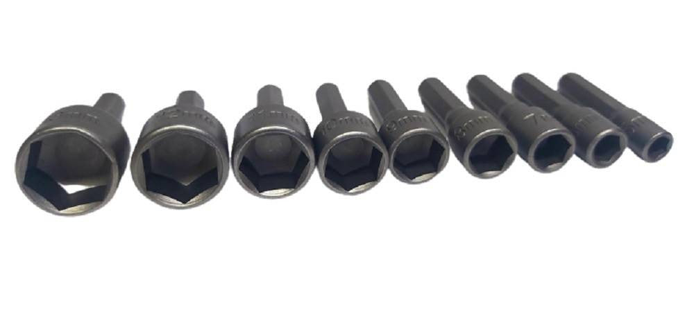 Set 9 Inserti Chiave Esagonale Per Avvitatore Chiave A Bussola Codolo Esagonale