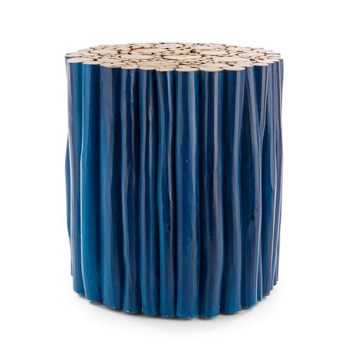 Tavolino Guadalupe in rami di teak con finitura di nitrocellulosa per arredamento