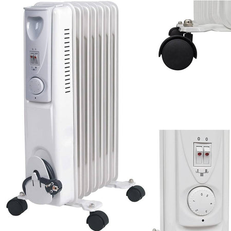 Radiatore Elettrico Ad Olio 9 Elementi Con Rotelle Da 2000w Basso Consumo Stufa