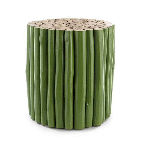 Tavolino Guadalupe in rami di teak con finitura di nitrocellulosa per arredamento