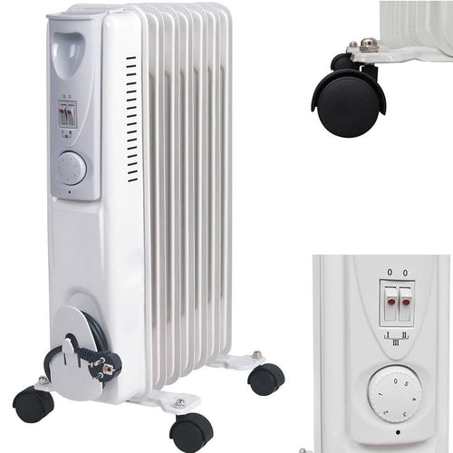 Radiatore Elettrico Ad Olio 9 Elementi Con Rotelle Da 2000w Basso Consumo Stufa