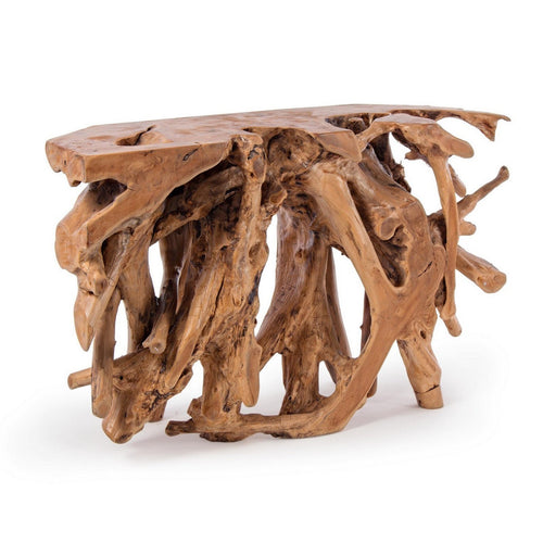 Consolle Solidad struttura in radici di teak originali per decorazioni ambienti