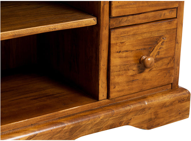 Biscottini Biscottini Mobile Porta TV Country Legno Massello Tiglio Noce 129x40x60 Made