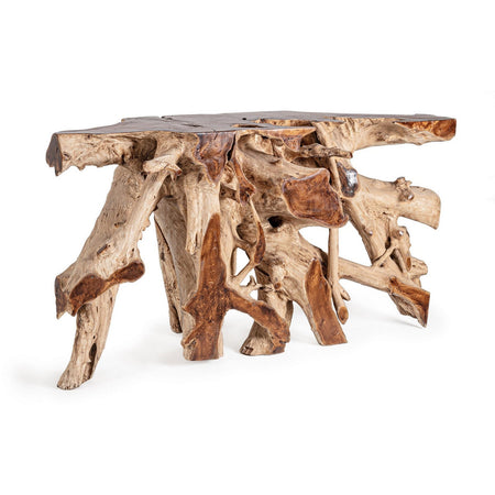 Consolle "Lisandra" struttura in radici di teak originali per decorazioni ambienti