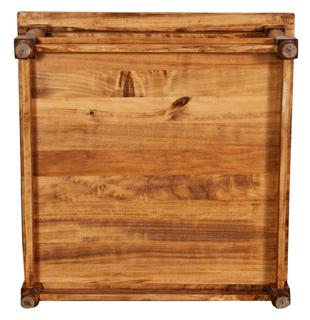 Biscottini Tavolino da fumo quadrato Biscottini Country legno tiglio noce 90x90x45 Made