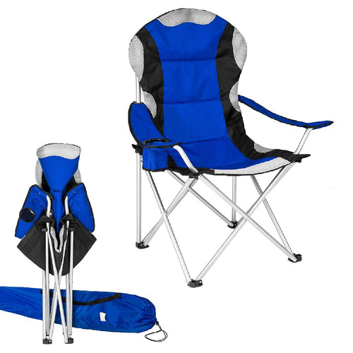 Sedia Pieghevole Campeggio Salvaspazio con Borsa, Mare Giardino Pesca Blu
