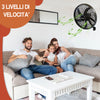 Ventilatore 55W 3in1 Piantana Muro Tavolo, Antiribaltamento 50cm H 130cm Nero