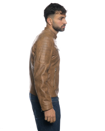 U05 - Biker Uomo Cuoio in vera pelle