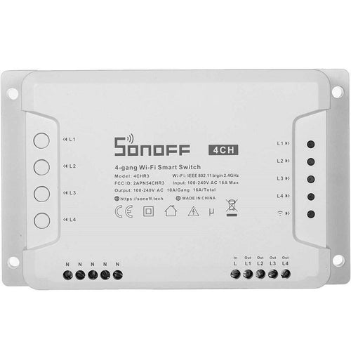 Interruttore Intelligente Sonoff 4chr3 Wi-fi Smart Switch A 4 Canali Alexa Google