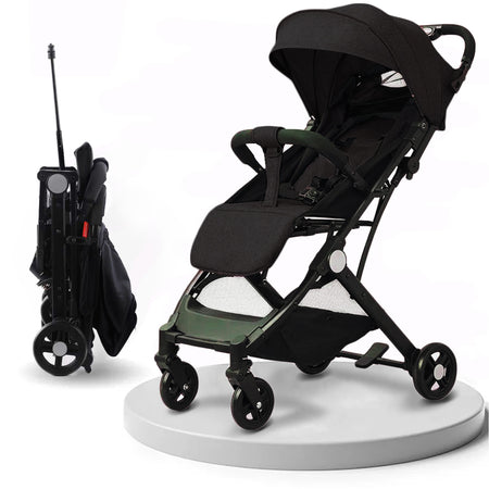 Passeggino Ultraleggero Chiusura Facilitata Salvaspazio Portata 15 kg Nero