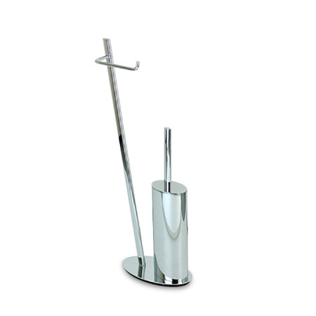 Gin - Confezione 3 pz - piantana water da bagno in ottone cromato design ovale inclinato