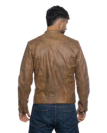 U05 - Biker Uomo Cuoio in vera pelle