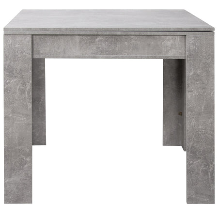 Tavolo da Pranzo Quadrato 90x90cm Allungabile a 180cm Apertura a Libro Cemento
