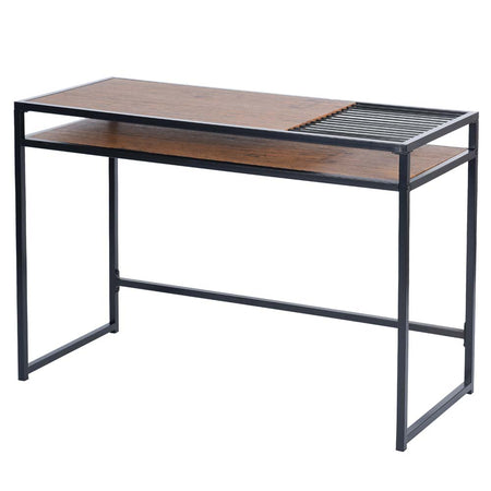 Scrivania Tavolo Consolle PC Legno e Metallo con Portadocumenti Casa Ufficio