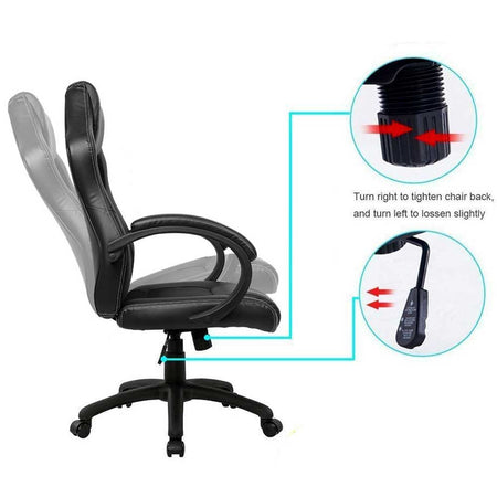 Sedia Gaming Poltrona Ufficio Direzionale 5Ruote Girevoli Sportiva Racer Nero