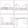 Tavolo PicNic Campeggio Alluminio 120x60 H70cm Pieghevole in Valigetta 3 altezze