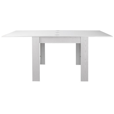 Tavolo da Pranzo Quadrato 90x90cm Allungabile a 180cm Apertura a Libro Bianco