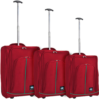 Set 3 Valigie Morbide Trolley da Viaggio Bagaglio a Mano con Ruote h50-55-60 cm