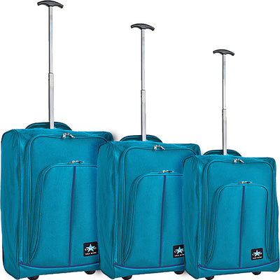 Set 3 Valigie Morbide Trolley da Viaggio Bagaglio a Mano con Ruote h50-55-60 cm