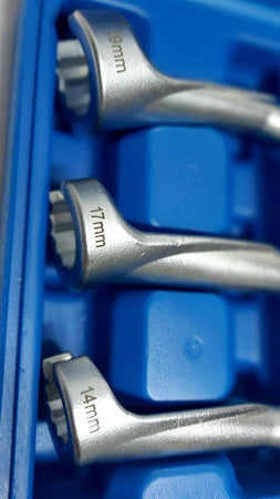 Set 3 Chiavi Aperte Per Raccordi Carburatori Iniettori 1/2" 14 17 19mm Fs-15663