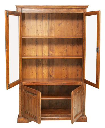 Biscottini Vetrina Country Biscottini legno massello tiglio noce 120x37x197 arredamento