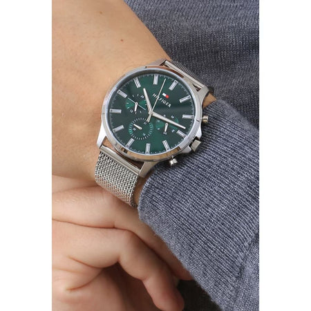 Orologio Uomo Tommy Hilfiger Ryder 1710499 Multifunzione Acciaio Mesh Verde