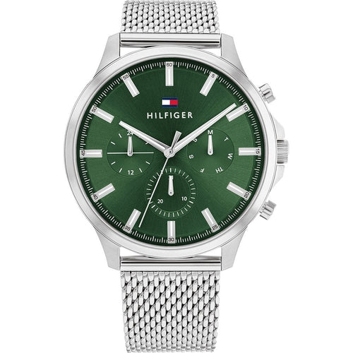 Orologio Uomo Tommy Hilfiger Ryder 1710499 Multifunzione Acciaio Mesh Verde