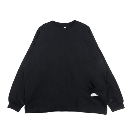 Nike Felpa Leggera Girocollo Donna W Sportswear Crew Earth Day French Terry Black/white da donna