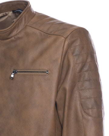 U05 - Biker Uomo Cuoio in vera pelle
