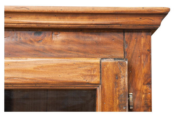 Biscottini Vetrina Country Biscottini legno massello tiglio noce 120x37x197 arredamento