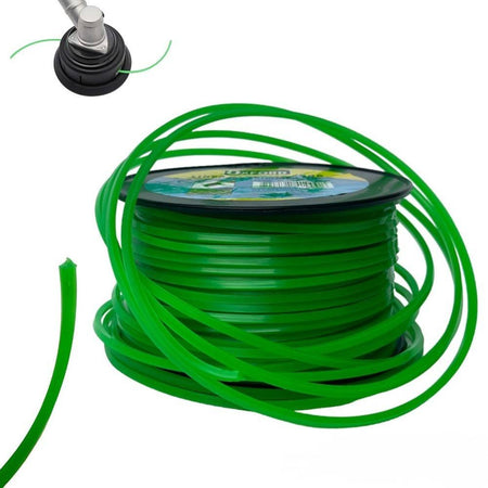 Filo Per Decespugliatore Quadrato 5 Mm Bobina 100mt Taglaerba Cavo Matassa Verde