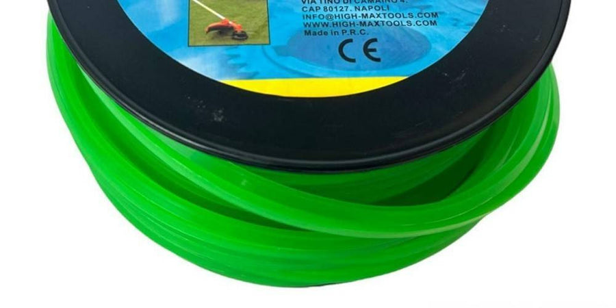 Filo Per Decespugliatore Quadrato 5 Mm Bobina 100mt Taglaerba Cavo Matassa Verde