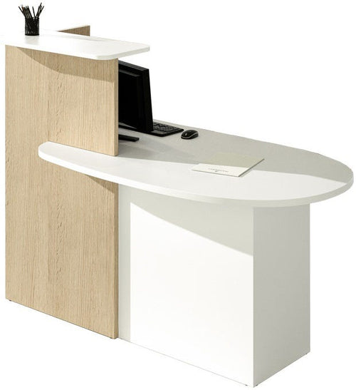 Reception stondata con struttura in nobilitato verniciato cm. 142,5x83x117h