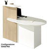 Reception stondata con struttura in nobilitato verniciato cm. 142,5x83x117h