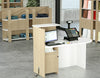 Reception stondata con struttura in nobilitato verniciato cm. 142,5x83x117h
