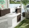 Reception stondata con struttura in nobilitato verniciato cm. 142,5x83x117h