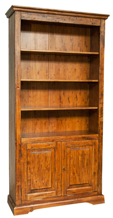Biscottini Libreria massello tiglio noce Biscottini 108x38x211 Made Italy Arredo Country